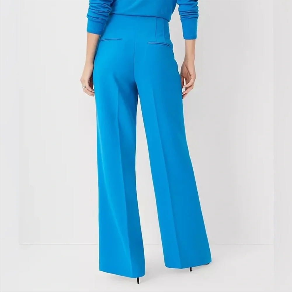Ann Taylor The Darted Wide Leg Dress Pants in Blue Women's Size 2. NWT - Picture 3 of 6